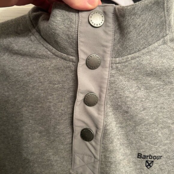 Barbour Gray 1/4 Buttoned Sweater - Picture 7 of 7